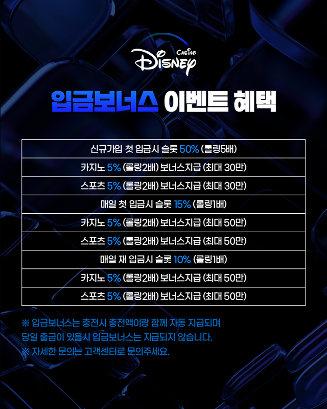 디즈니슬롯 입금보너스 이벤트