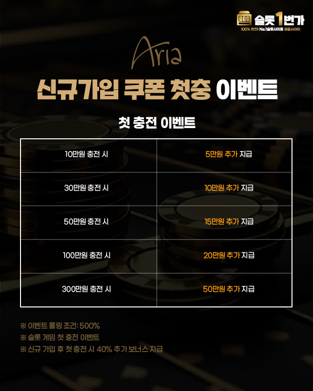신규가입 쿠폰 및 첫충 이벤트
